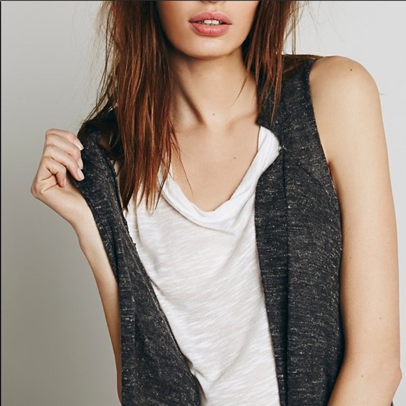 Free People Maxi Vest- Gray - Picture 5 of 7